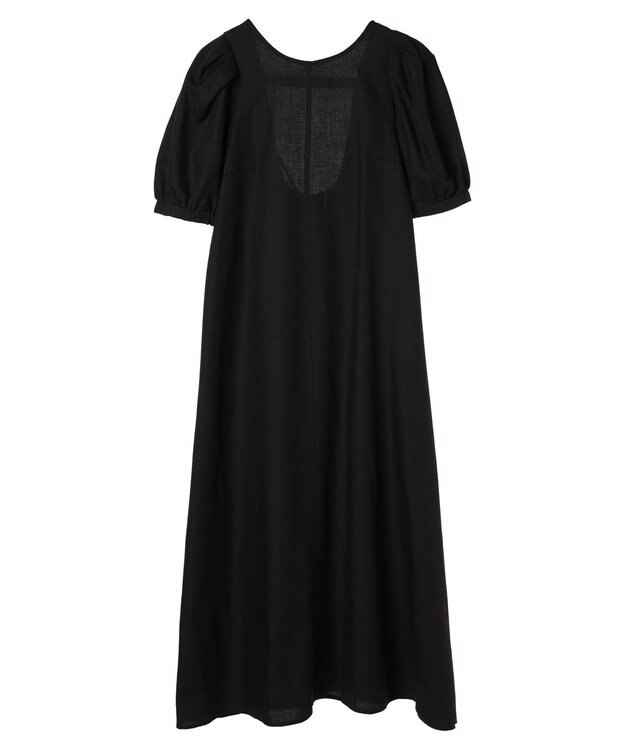 earth music&ecology リサイクルポリエステルブレンドＡラインワンピース Black