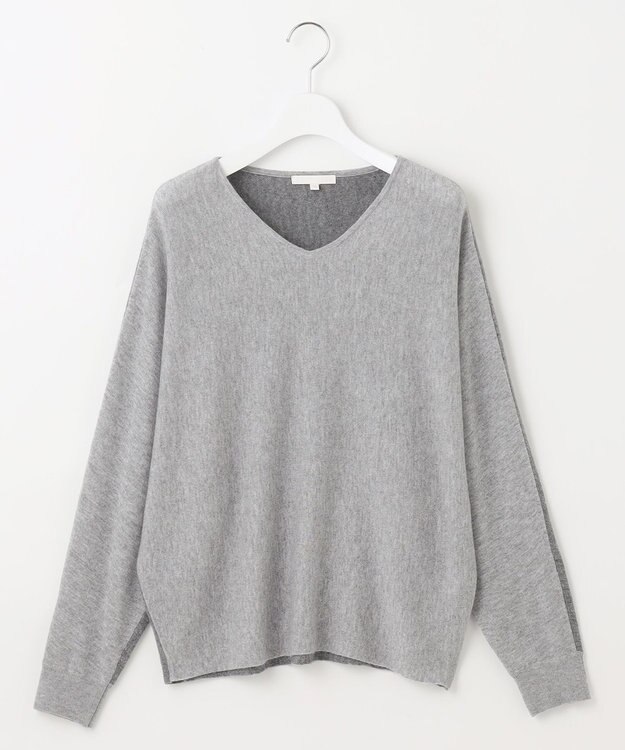 自由区 L 【カタログ掲載】ファインウールカシミヤドルマンシルエット ニット グレー系