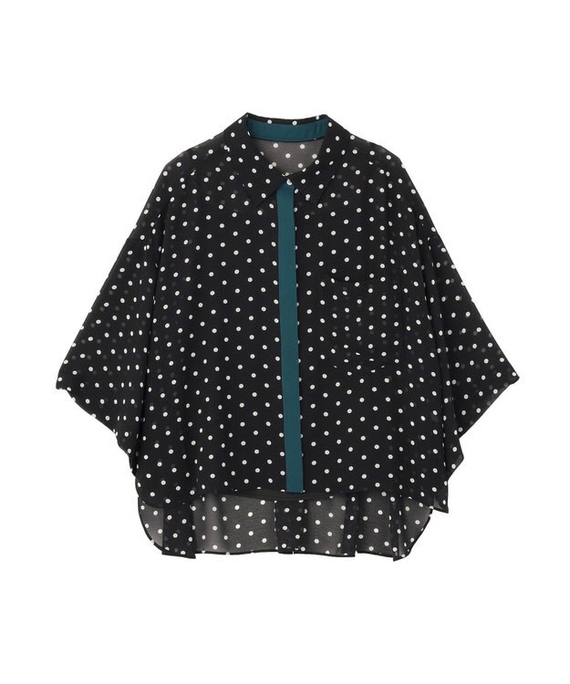 YECCA VECCA 【2点SET】キャミ付きシアードットシャツ Black