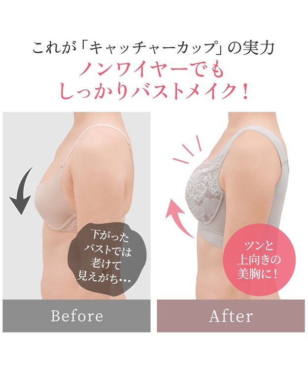 BRADELIS New York 【BRADELIS NewYork peace】ハートのキャッチャーカップで格上げフィットブラ23 ノンワイヤーでラクなのにしっかり美胸シルエット トープ