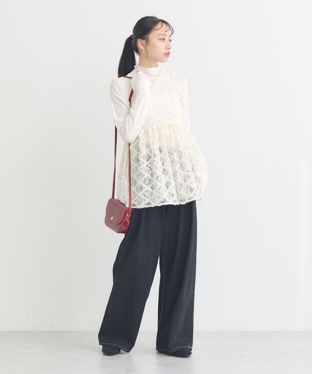 earth music&ecology 【予約】フリンジレースキャミビスチェ ブラック