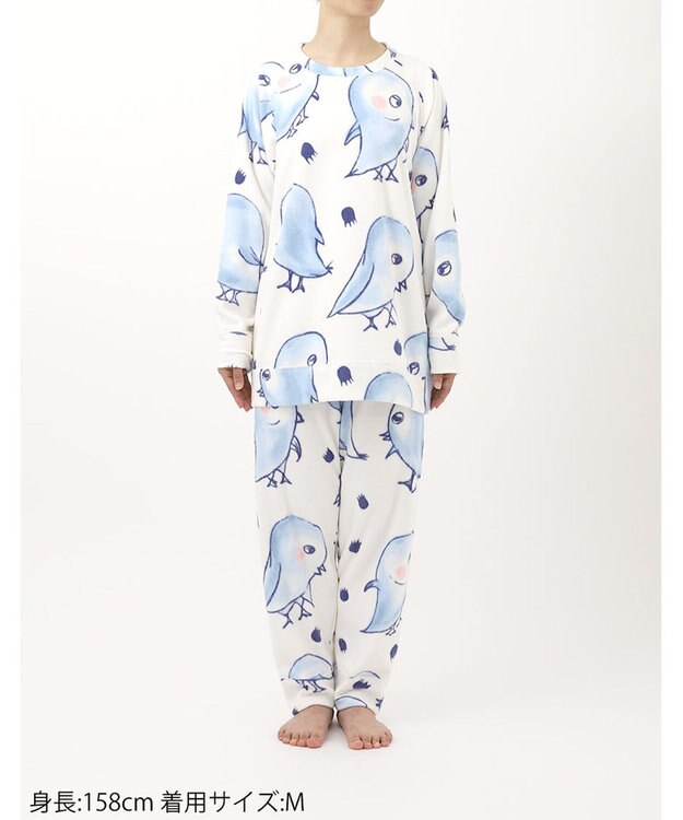 tsumori chisato SLEEP ツモリチサト パジャマ 長袖 長ズボン ルームウェア マイクロフリース素材 あたたかい 上下セット 冬 tsumori chisato SLEEP UDW441 /ワコール アイボリー