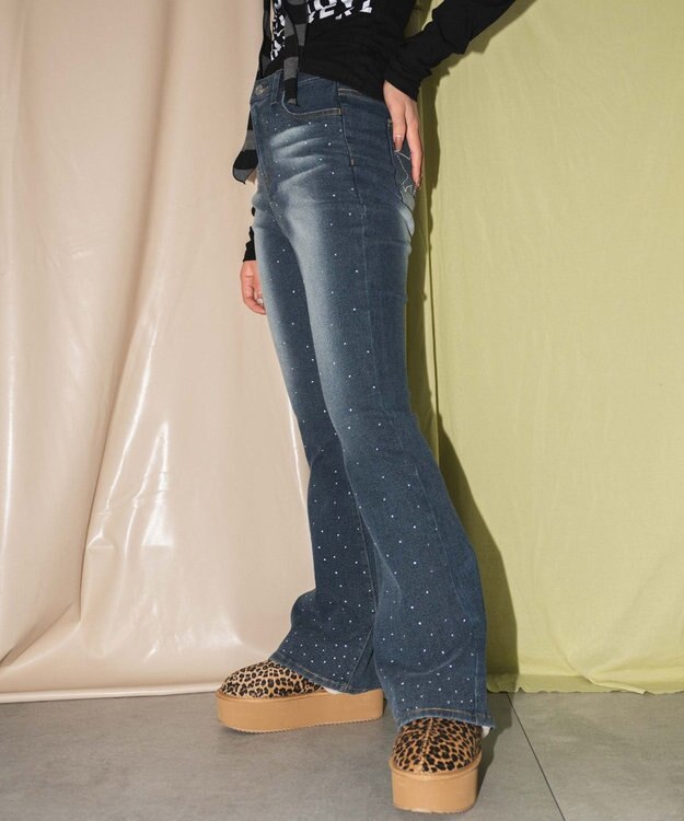 WEGO スターポケットラインストーンデニム デニム