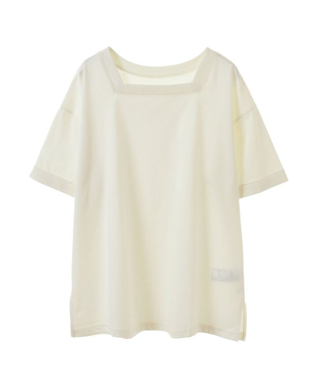 CRAFT STANDARD BOUTIQUE 接触冷感/抗菌防臭/ 前後2WAY半袖スクエアネックTee Ivory