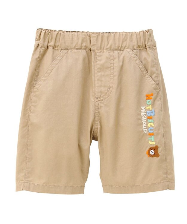 MIKI HOUSE HOT BISCUITS 【80-120cm】 パステルロゴ 6分丈パンツ ベージュ