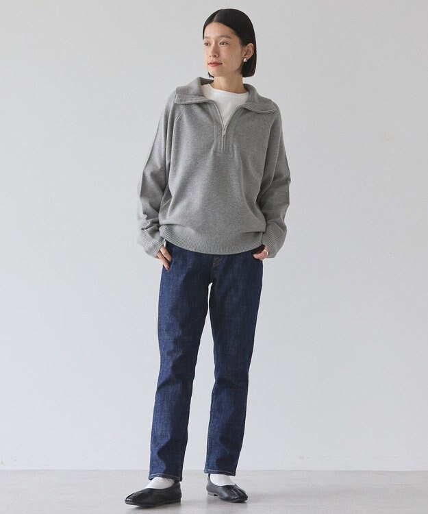 AMERICAN HOLIC バイパチハーフＺＩＰニットプルオーバー Light Gray Mixture
