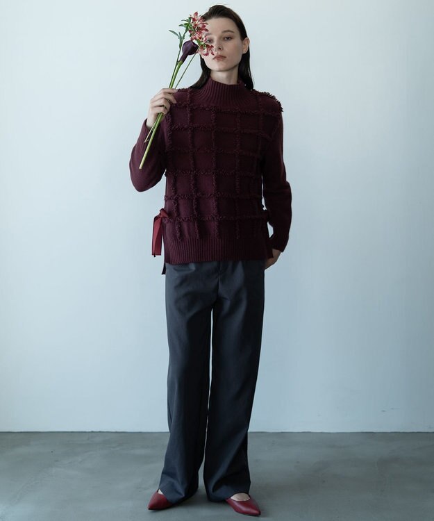 自由区 【カトリエムブーケ】Pantalon large ワイドストレートパンツ チャコール