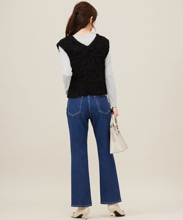 ANY SIS 【美Denimシリーズ】センタープレスセミフレア デニム インディゴ