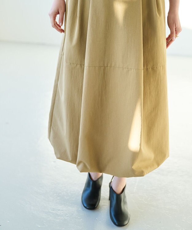 #Newans 【撥水】ソフトボリュームバルーンスカート キャメル