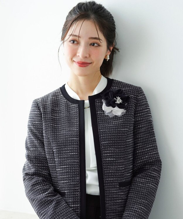 ANY SIS ツインレース コサージュ ネイビー系