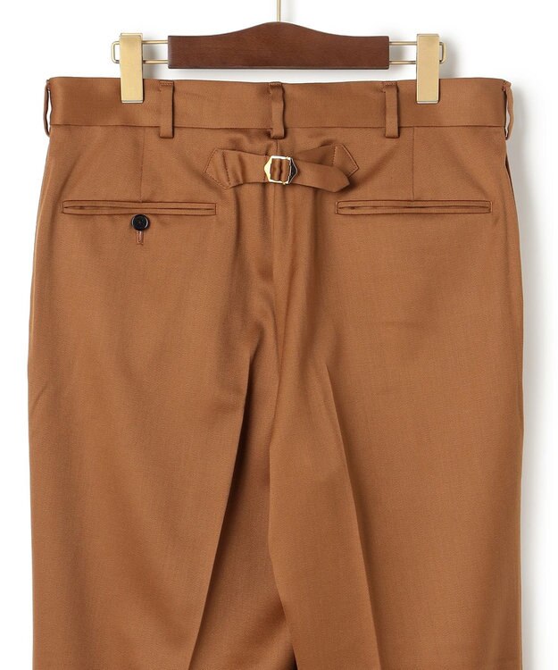 J.PRESS MEN 【J.PRESS ORIGINALS】Wool Satin Stretch New Piped Stem Slacks / Japan Made キャメル系