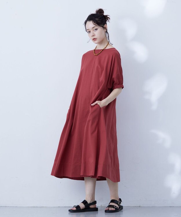 J.PRESS YORK STREET 【WOMEN】ドルマンワンピース レッド系