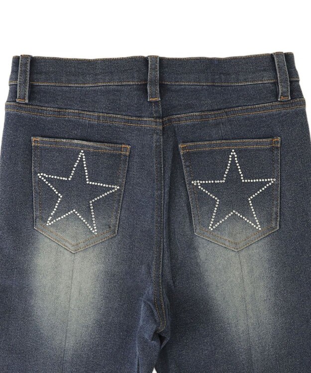 WEGO スターポケットラインストーンデニム デニム