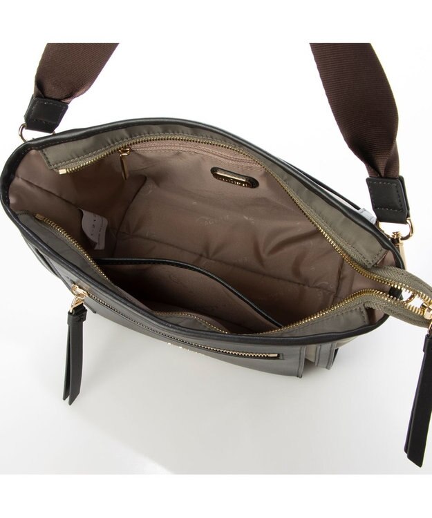 LA BAGAGERIE リサイクルレザー　フラップショルダー グレージュ