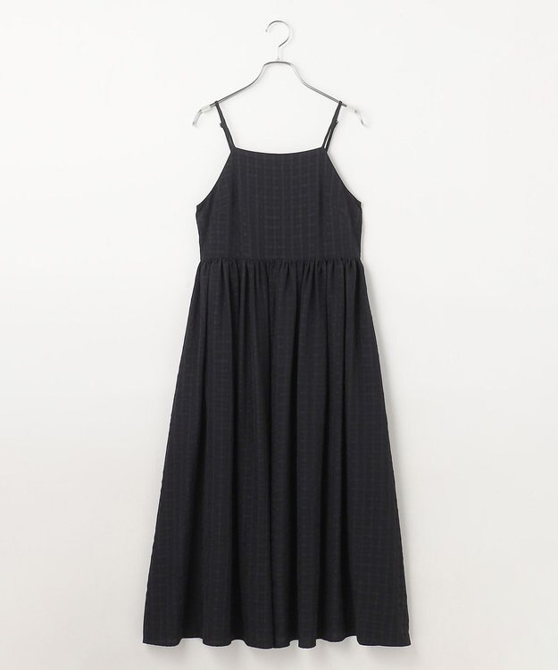 #Newans ボリュームチェックキャミワンピ ブラックチェック