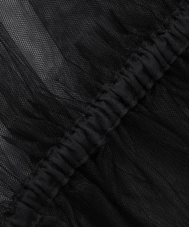 23区 S 【GOLD LABEL】チュール ギャザーブラウス ブラック系