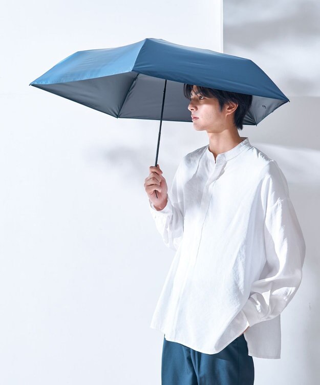MOONBAT 【遮光100％/超軽量】マジで軽い傘 晴雨兼用 折りたたみ日傘 55cm マジカルテックプロテクション ディープブルー