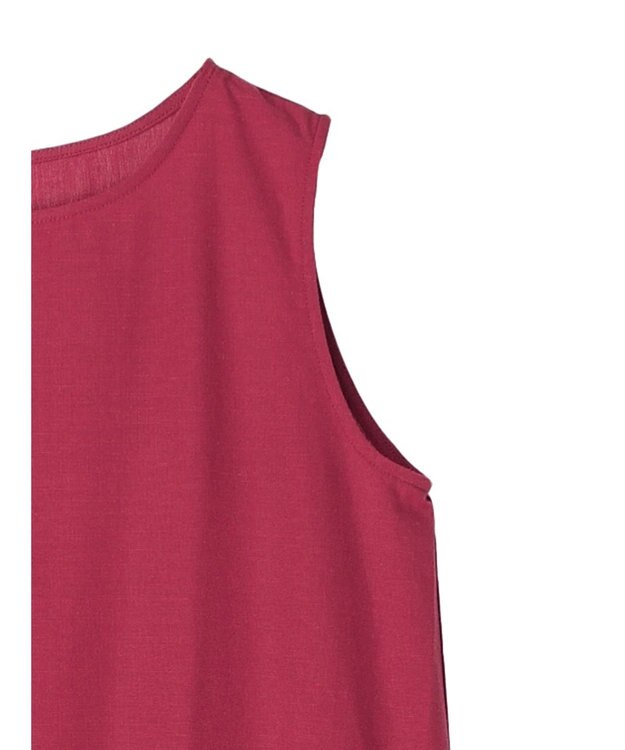 Green Parks 綿麻混ノースリーブワンピース Deep Red