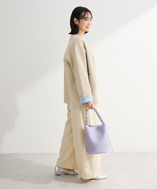 Green Parks リングドットニットコーディガン Beige