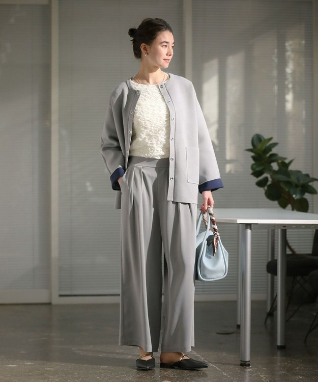 Green Parks リングドットニットコーディガン Gray