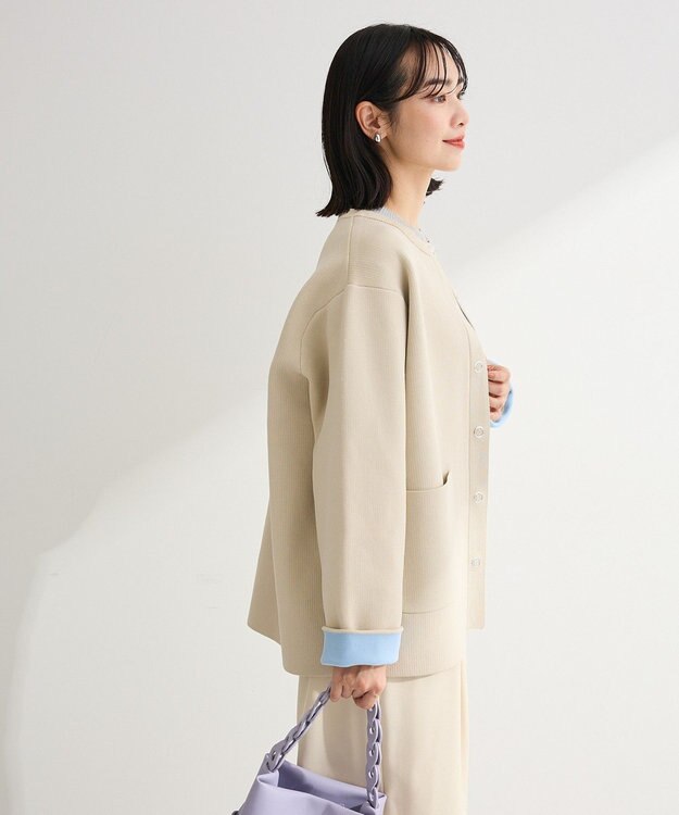 Green Parks リングドットニットコーディガン Beige