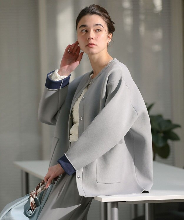 Green Parks リングドットニットコーディガン Gray