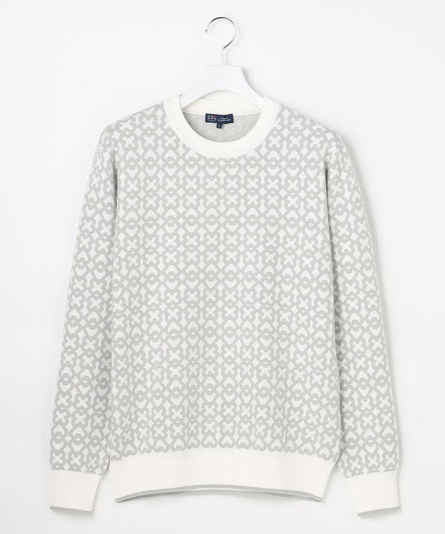 23区GOLF 【MEN】モノグラムジャガードニット ホワイト系5