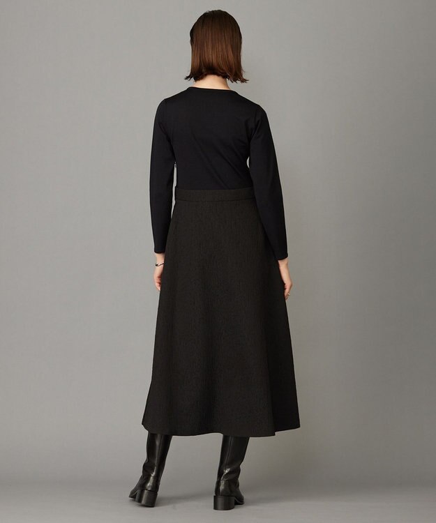 ICB 【洗える】 ニットコンビジャガード ワンピース ブラック系