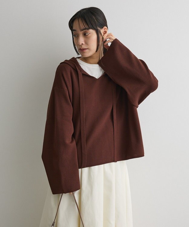 CRAFT STANDARD BOUTIQUE ハーフミラノニットフーディー＜ハンドウォッシャブル＞ Brown