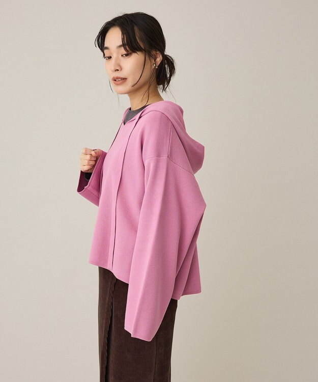 CRAFT STANDARD BOUTIQUE ハーフミラノニットフーディー＜ハンドウォッシャブル＞ Pink