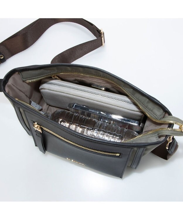 LA BAGAGERIE リサイクルレザー　フラップショルダー グレージュ