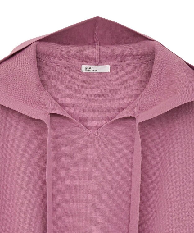 CRAFT STANDARD BOUTIQUE ハーフミラノニットフーディー＜ハンドウォッシャブル＞ Pink