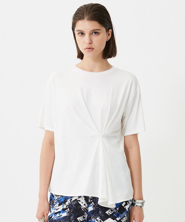 ICB L 【接触冷感・UVケア・吸水速乾・洗える】グレースジャージー イレギュラーヘムカットソー オフホワイト系