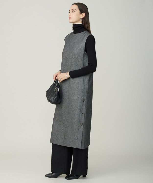 ICB L ウォッシャブルライトウール ワンピース ラメチェック