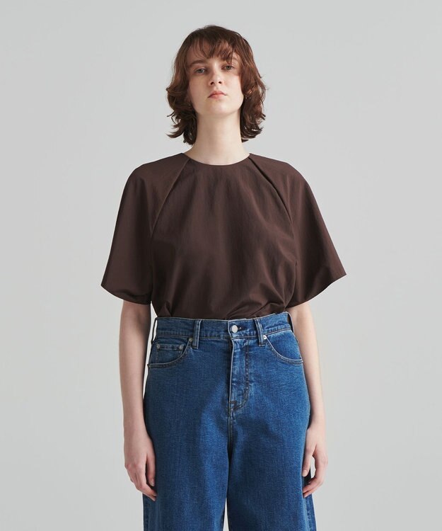 NAVE 【ReNAVE　撥水機能・UVカット・透湿・接触冷感・洗える】ナイロンタスランシャツブラウス ブラック系