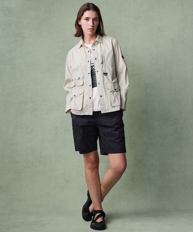 JOSEPH ABBOUD MOUNTAIN 【軽量/ストレッチ/ECO撥水】ライトワッシャーストレッチ アウトドアイージー ショーツ ブラック系