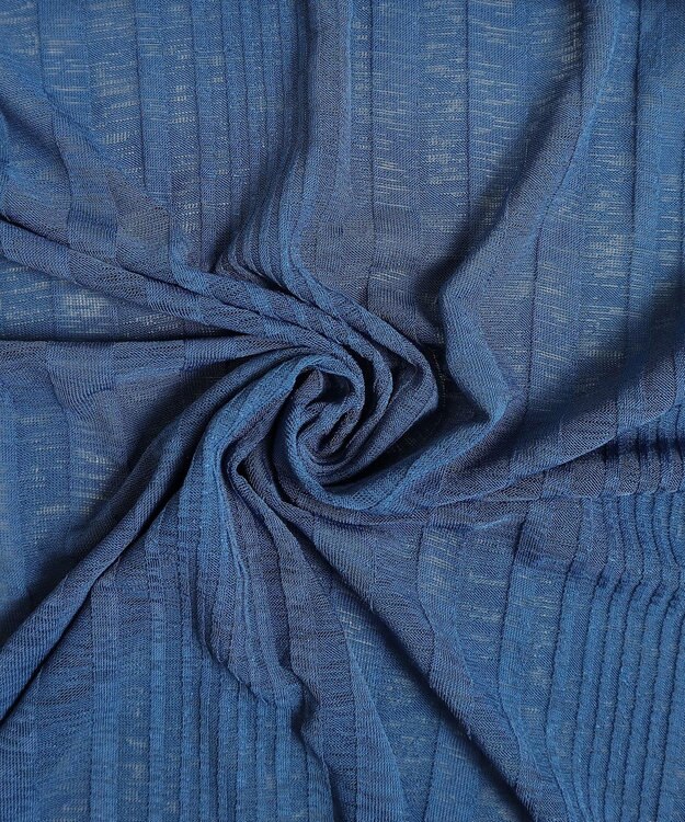 Tiaclasse 【吸水速乾・UVケア・洗える】ランダムリブカットソーカーディガン ターコイズ