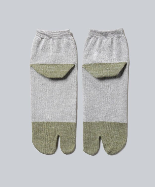 WHITE MAILS 【UNISEX】PAPER COLOR BLOCK TABI ANKLE ソックス グレー