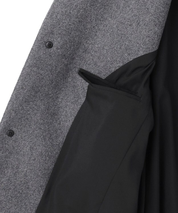 JOSEPH HOMME 【新素材】ライトウールシャギー　スタンドカラーシングルブレストコート グレー系