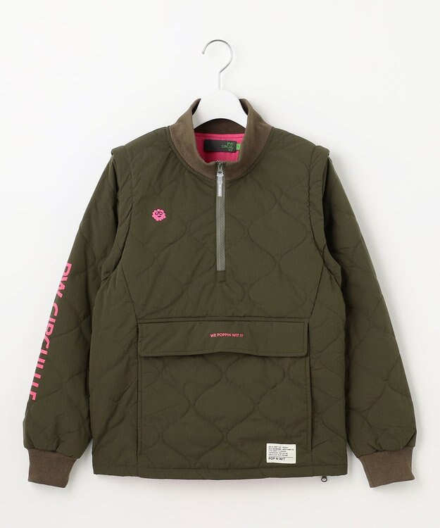 PW CIRCULUS 【ベストにもなる！袖2WAY】【WOMEN】ひょうたんキルティング中綿ブルゾン カーキ系