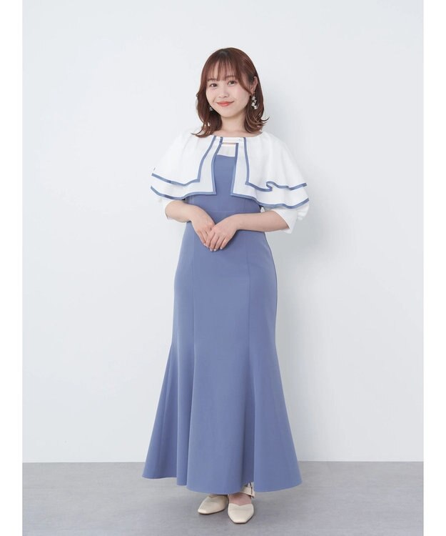 earth music&ecology パイピング衿付きドッキングワンピース Black