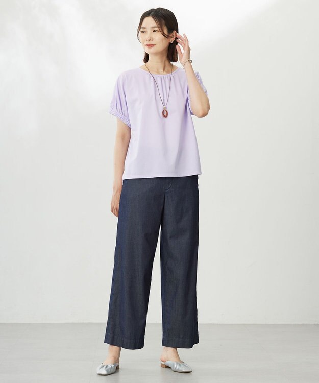 J.PRESS LADIES S 【洗える】4oz Light Denim ストレート パンツ インディゴ系