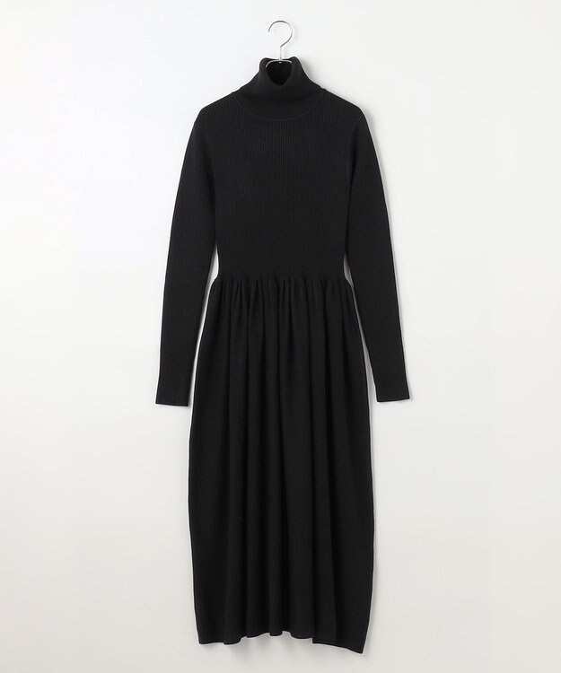 #Newans 【カシミヤ混】フィット＆フレアニットワンピース ブラック
