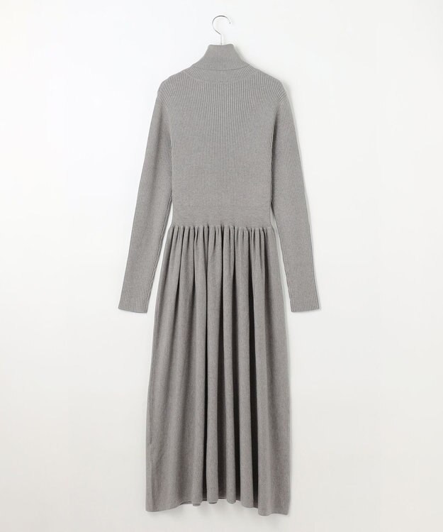 #Newans 【カシミヤ混】フィット＆フレアニットワンピース グレー