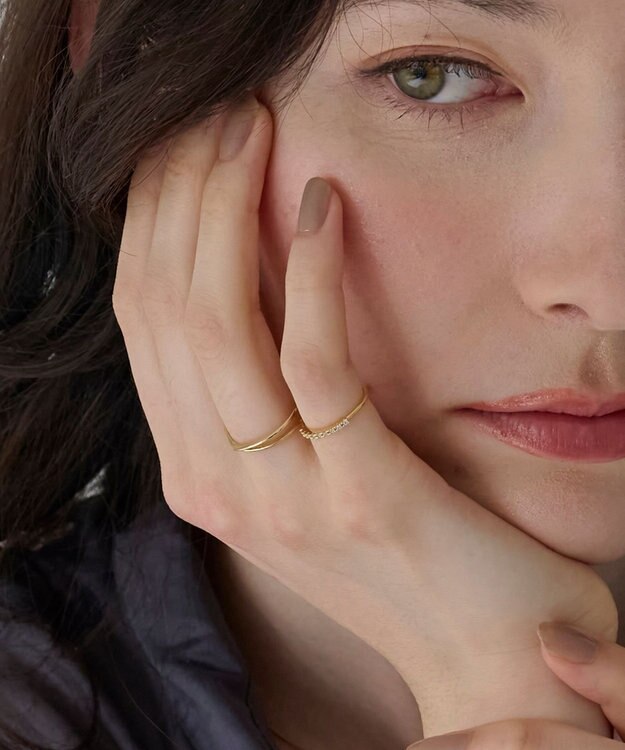 Phoebe 2setラインビジューリング ゴールド