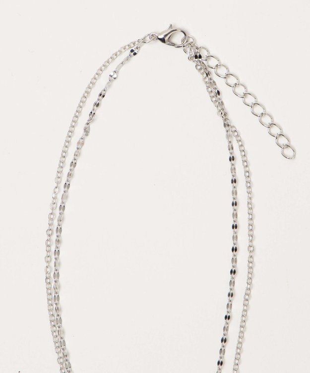 WEGO L2連ムーンキラキラネックレス シルバー