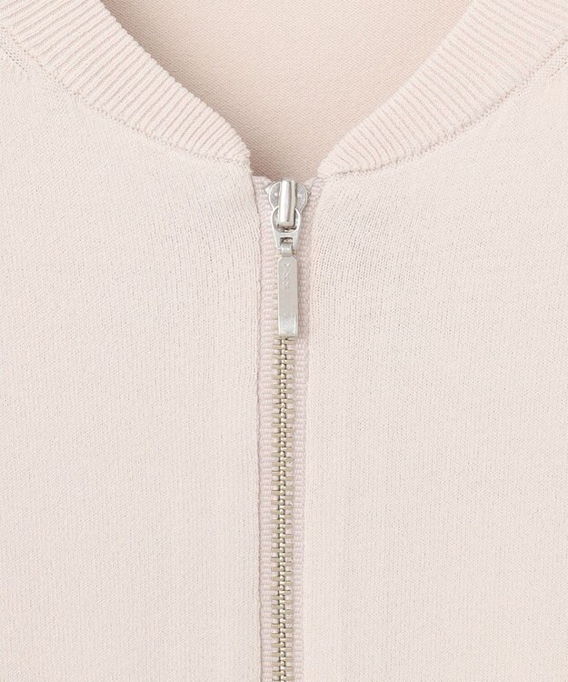 J.PRESS LADIES 【洗える】ニット ブルゾン ベージュ系