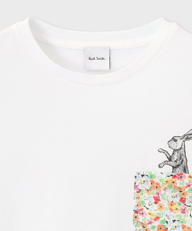 Paul Smith フローラルポケット Rabbit 半袖Tシャツ ホワイト
