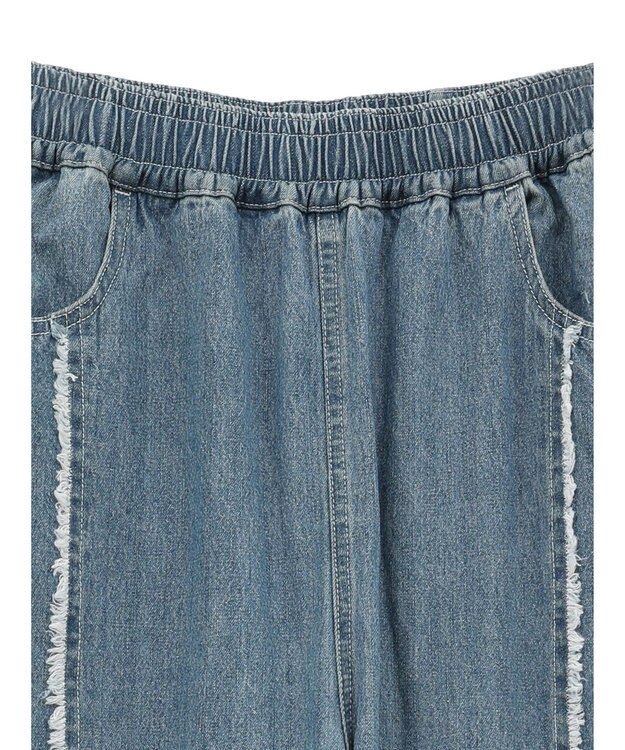 Green Parks ・Double Flags デニムフリンジラインパンツ Light Indigo