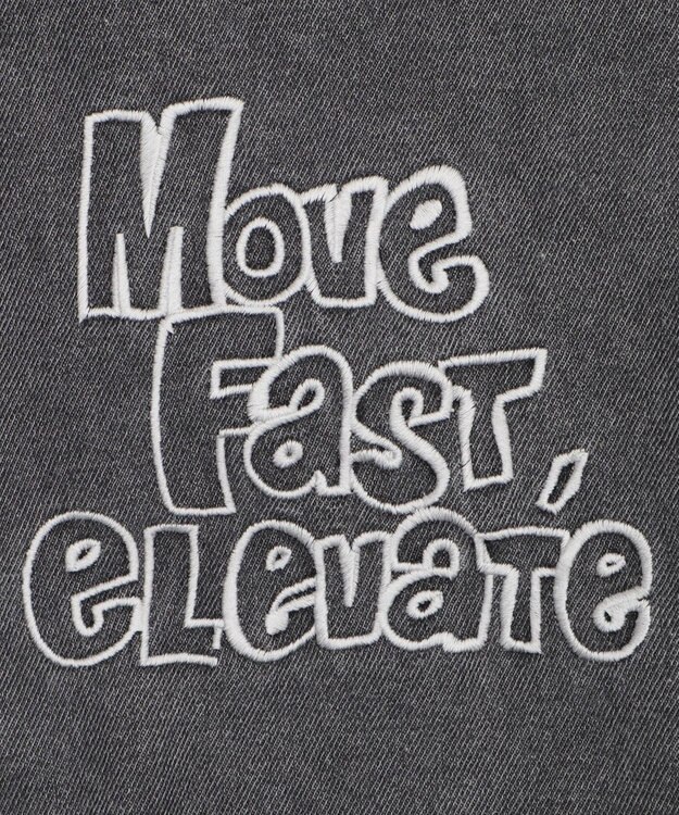 WEGO 刺繍ロゴバレルレッグパンツ デニムブラック